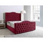 Eleganza Saturn Wing Plush Small Double Bed Frame - Maroon