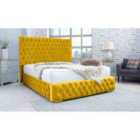 Eleganza Bello Plush Superking Bed Frame - Mustard Gold