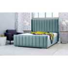 Eleganza Caira Plush Double Bed Frame - Duck Egg