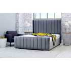 Eleganza Caira Plush Double Bed Frame - Steel