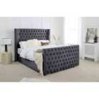 Eleganza Meila Plush Small Double Bed Frame - Steel