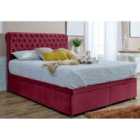Eleganza Santino Divan Ottoman with matching Footboard Plush Small Double Bed Frame - Maroon
