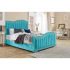 Eleganza Kendrick Plush Small Double Bed Frame - Teal