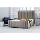 Eleganza Caira Plush Double Bed Frame - Grey