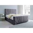 Eleganza Marco Plush Double Bed Frame - Steel