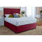 Eleganza Sophia Divan Ottoman with matching Footboard Plush Small Double Bed Frame - Maroon