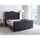 Eleganza Saturn Wing Plush Double Bed Frame - Steel