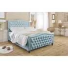 Eleganza Saturn Plush Small Double Bed Frame - Duck Egg