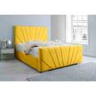Eleganza Marco Plush Small Double Bed Frame - Mustard Gold