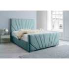 Eleganza Marco Plush Double Bed Frame - Duck Egg
