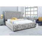 Eleganza Enigma Crushed Crush Double Bed Frame - Silver