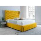 Eleganza Salva Plush Superking Bed Frame - Mustard Gold