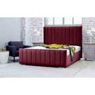 Eleganza Caira Plush Double Bed Frame - Maroon