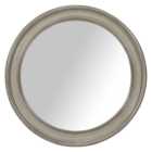 Washed Grey Bevelled Round Mirror 89cm