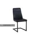Baumhaus Vintage Black Leather Dining Chair (Pack Of Two)