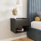 GFW Harmony Anthracite Black Wall Mounted Bedside Table Set of 2