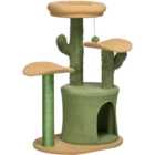 PawHut Green Multi Level Cat Tree with Scratching Post