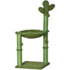 PawHut Cactus Cat Tree Tower with Sisal Scratching Post and Hammock