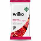Wilko Pomegranate Plastic Free Antibacterial Surface Wipes 40 Pack