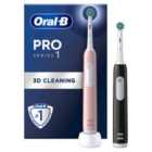 Oral-b Pro Series 1 Pink & Black Electric Toothbrushes,