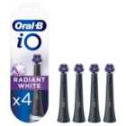 Oral-b Io Radiant White Black Toothbrush Heads, Pack Of 4 Counts