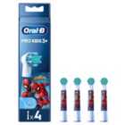 Oral-b Pro Kids Toothbrush Heads Featuring Spiderman, 4 Counts
