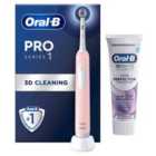 Oral-b Pro Series 1 Pink Electric Toothbrush + Toothpaste,