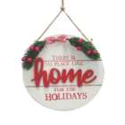 Home For The Holidays Hanging Sign - White