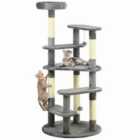 PawHut Modern Cat Tower with Scratching Posts, Bed