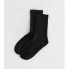 Black Ribbed Tube Socks