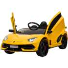 Tommy Toys Lamborghini SVJ Kids Ride On Electric Car Yellow 12V