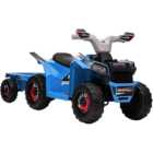 Tommy Toys Toddler Ride On Electric Quad Bike With Trailer Blue 6V
