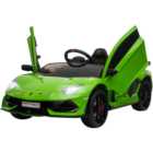 Tommy Toys Lamborghini SVJ Kids Ride On Electric Car Green 12V