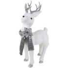 Deer with Scarf Ornament - Silver