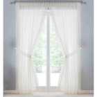 Tyrone Textiles Windsor White Panel Curtain Pair 140x183cm