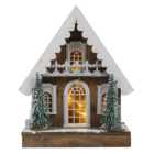 LED Wooden House Decoration - Brown