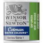 Winsor and Newton Cotman Watercolour Half Pan Paint - Sap Green