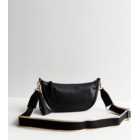 Black Leather-Look Sling Cross Body Bag