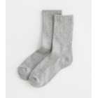 Grey Ribbed Tube Socks