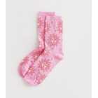 Pink Glitter Sun Head Socks