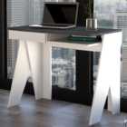 Dallas Single Drawer Home Office Desk White and Carbon Grey