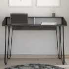 Dallas Home Office Desk White and Carbon Grey