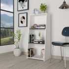 Dallas 3 Shelf White and Carbon Grey Low Bookcase