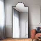Mirroroutlet Fenestra - Black Modern Wall And Full Length Leaner Mirror 75" X 33" (190 X 85cm)