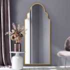 Mirroroutlet Arcus - Gold Framed Arched Full Length Leaner / Wall Mirror 79" X 33" (200cm X 85cm)