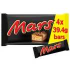 Mars Caramel, Nougat & Milk Chocolate Snack Bars Multipack 4 x 39.4g