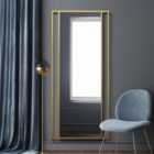 Mirroroutlet Fenestra - Gold Modern Wall And Full Length Leaner Mirror 71" X 31" (180 X 80cm)