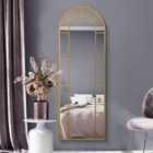 Mirroroutlet Arcus - Gold Framed Arched Full Length Leaner / Wall Mirror 67" X 24" (170cm X 60cm)