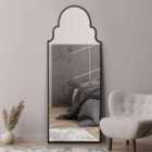 Mirroroutlet Arcus - Black Framed Arched Full Length Leaner / Wall Mirror 71" X 28 (180cm X 70cm)