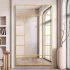Mirroroutlet Fenestra - Gold Modern Wall And Full Length Leaner Mirror 71" X 43" (180 X 110cm)